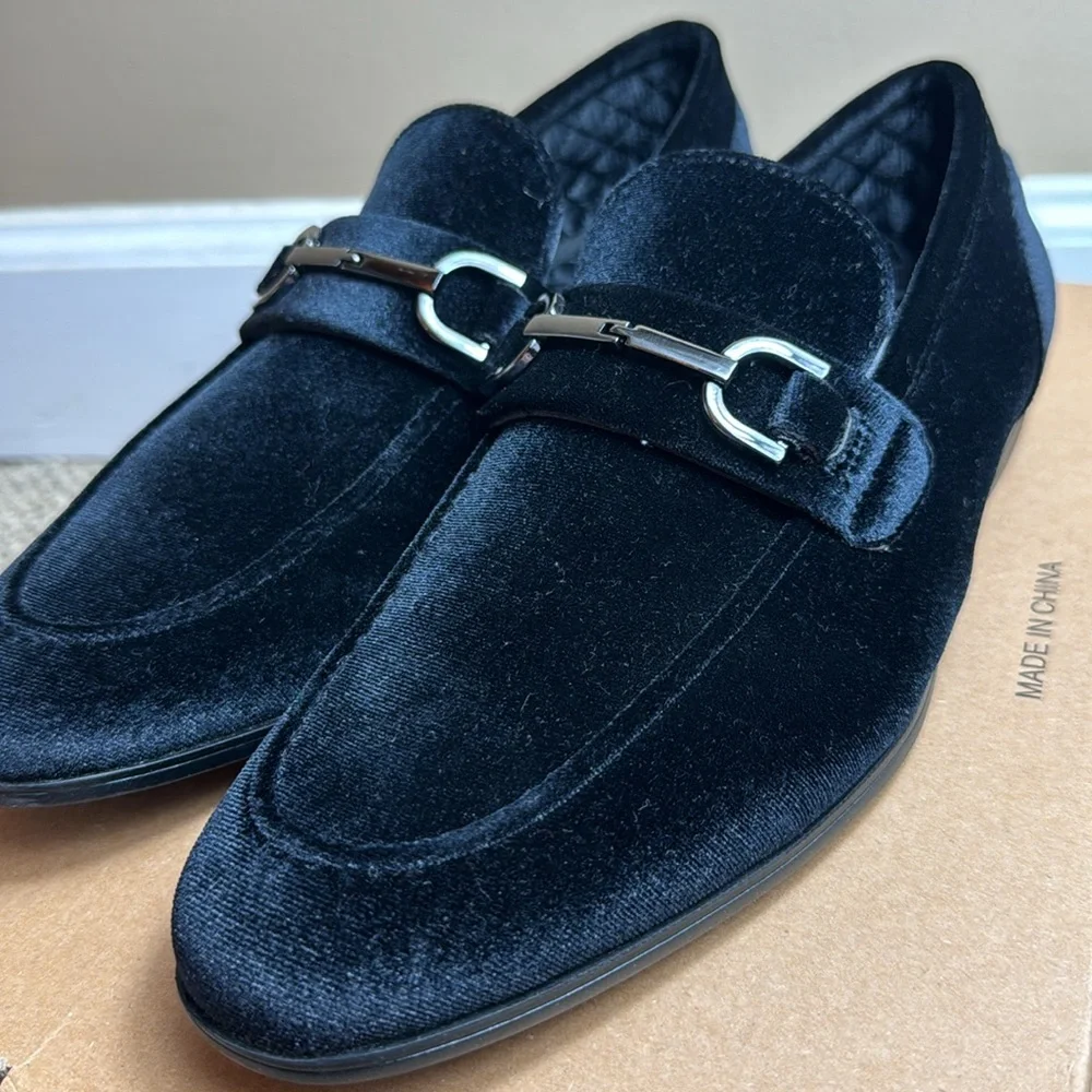 Steve Madden Black Velvet Bit Loafers - Picture 3 of 16